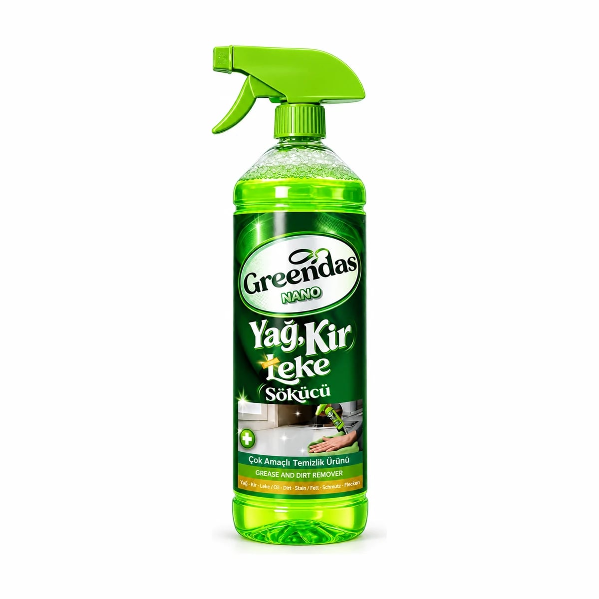Sihirli Yeşil Güç Yağ, Kir ve Leke Sökücü (Nano Teknoloji Yüzey Temizleyici, 1 Litre)
